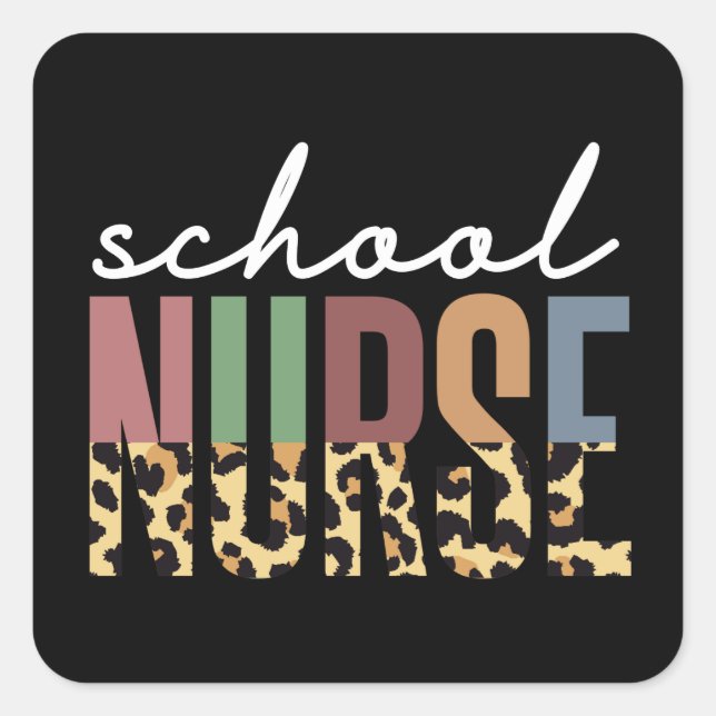 School Nurse cheetah Nurse appreciation gifts Square Sticker (Front)