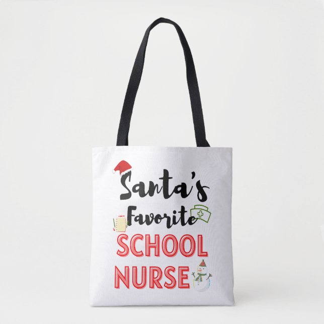 School Nurse Christmas Tote Bag (Front)