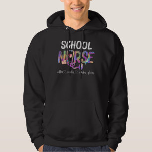 School Nurse Coffee Scrubs Rubber Gloves Nurses Da Hoodie