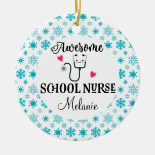 School Nurse Custom Gift Ceramic Tree Decoration