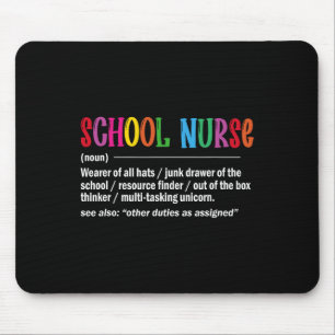 School Nurse Definition Byck To School Fun Mouse Mat