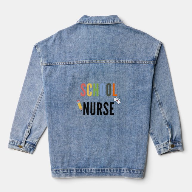 School Nurse  Denim Jacket (Back)