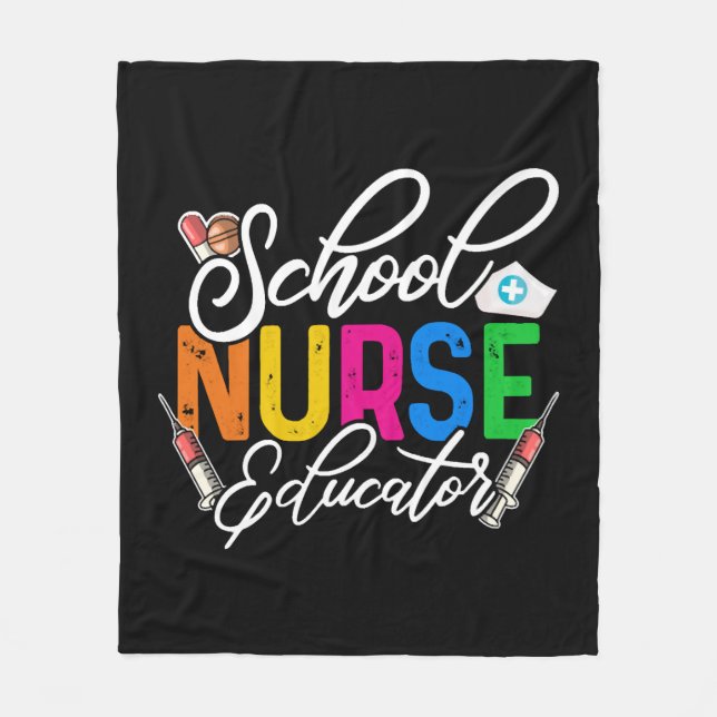 School Nurse Educator Nursing Teacher National Fleece Blanket (Front)