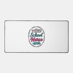 School Nurse Ever Vintage Engraving Shirt Design_1 Desk Mat