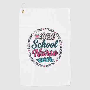 School Nurse Ever Vintage Engraving Shirt Design_1 Golf Towel