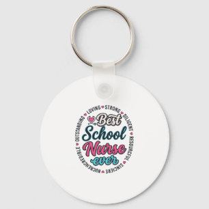 School Nurse Ever Vintage Engraving Shirt Design_1 Key Ring