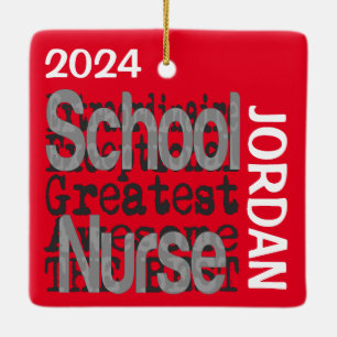 School Nurse Extraordinaire CUSTOM Ceramic Ornament
