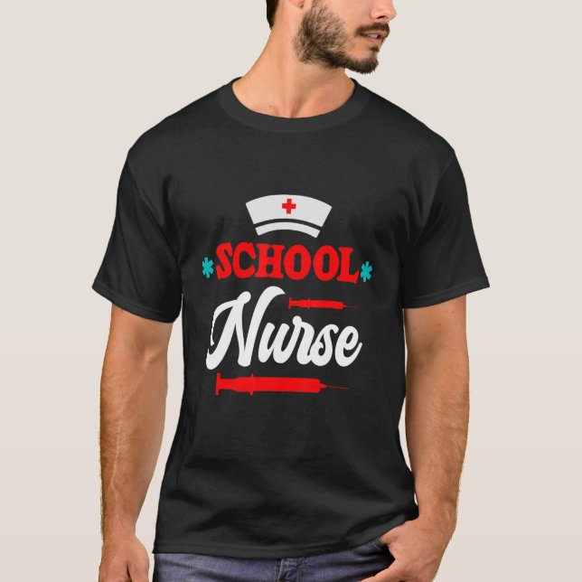 School Nurse First Day of School Needle Injection T-Shirt (Front)