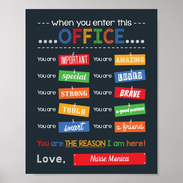 School Nurse Gift Doctor's Office Motivational Poster (Front)