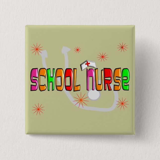 School Nurse Gifts & T-Shirts 15 Cm Square Badge (Front)