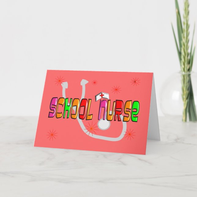 School Nurse Gifts & T-Shirts Card (Front)