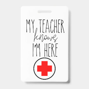 School Nurse hall pass ID Badge