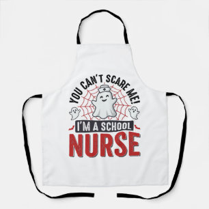 School Nurse Halloween Ghost Vintage Shirt Design_ Apron