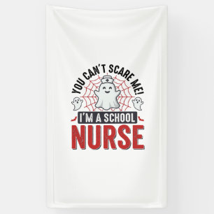 School Nurse Halloween Ghost Vintage Shirt Design_ Banner