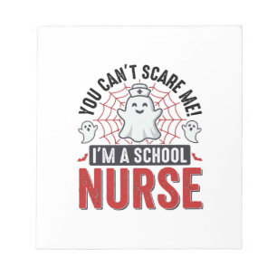School Nurse Halloween Ghost Vintage Shirt Design_ Notepad