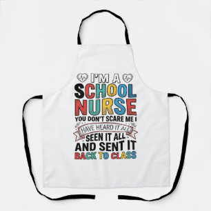 School Nurse Heard It All Funny Teacher Shirt Desi Apron