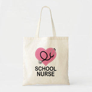 School Nurse Heart Stethoscope Tote Bag