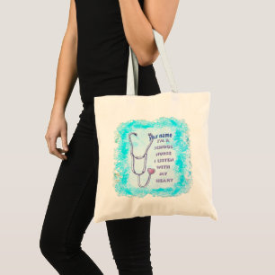 School Nurse Heart  tote bag