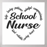 School Nurse Heart Word Cloud