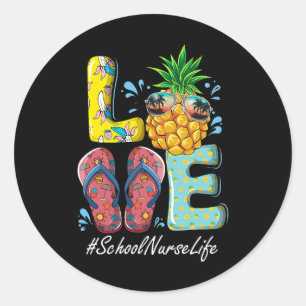 School Nurse Hello Summer Happy Last Day School Classic Round Sticker