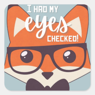 School Nurse "I Had My Eyes Checked" Square Sticker