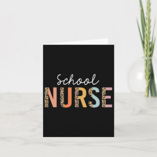 School Nurse Leopard Print Nursing Ck To School Wo Card