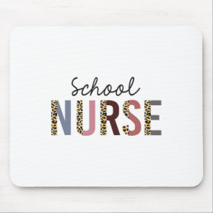 School Nurse Leopard Print Nursing Ck To School Wo Mouse Mat