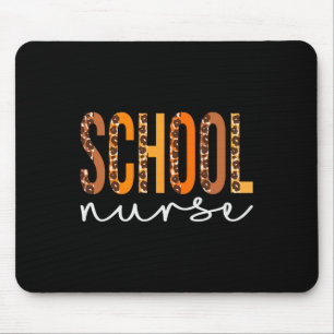 School Nurse leopard Squad Cute Fall Autumn Thanks Mouse Mat