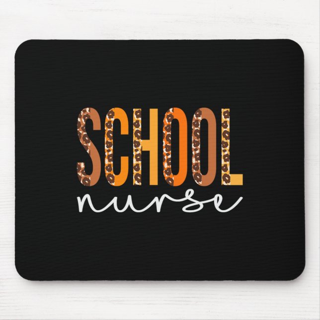 School Nurse leopard Squad Cute Fall Autumn Thanks Mouse Mat (Front)