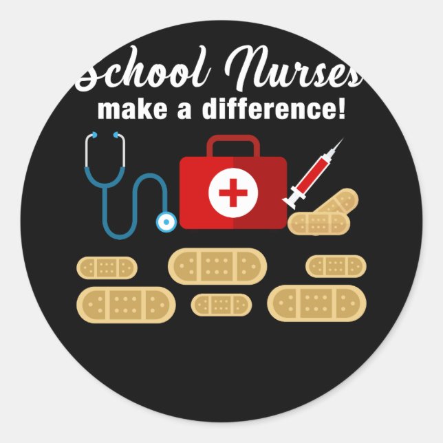 School Nurse Make A Difference Classic Round Sticker (Front)