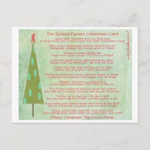 School Nurse Merry Christmas postcard