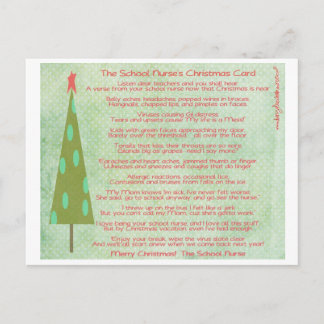 School Nurse Merry Christmas postcard