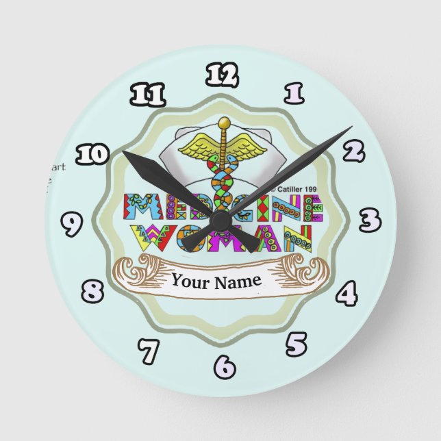 School Nurse Motto Round Clock (Front)