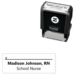 School Nurse Name Job Title Line for Signature Self-inking Stamp