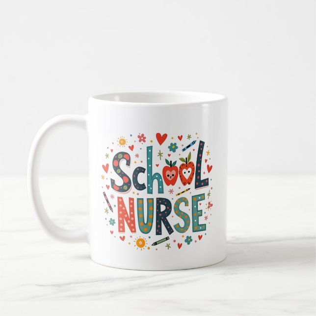 School Nurse – Personalised Name Design Coffee Mug (Left)