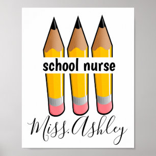 School Nurse Personalised with Pencils Poster