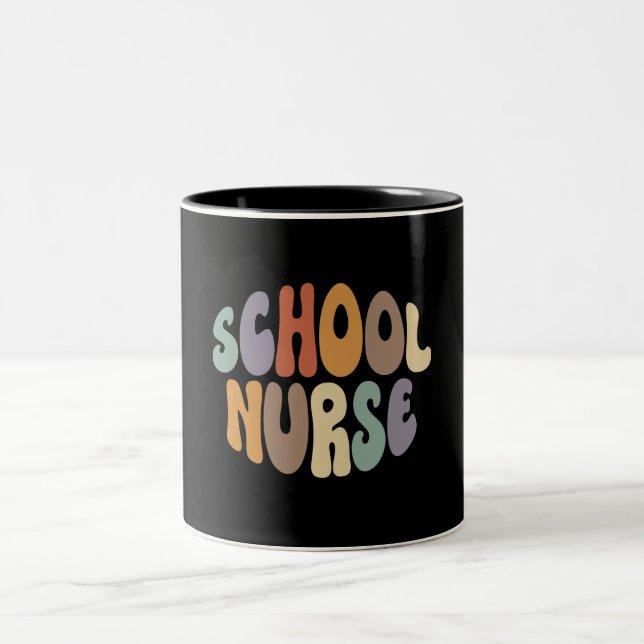 School Nurse Proud Career Profession Two-Tone Coffee Mug (Center)