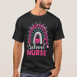 School Nurse Rainbow Happy 100th Day Nursing 100 D T-Shirt