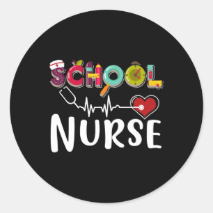 School Nurse Registered Nurse Nursing Ck To School Classic Round Sticker