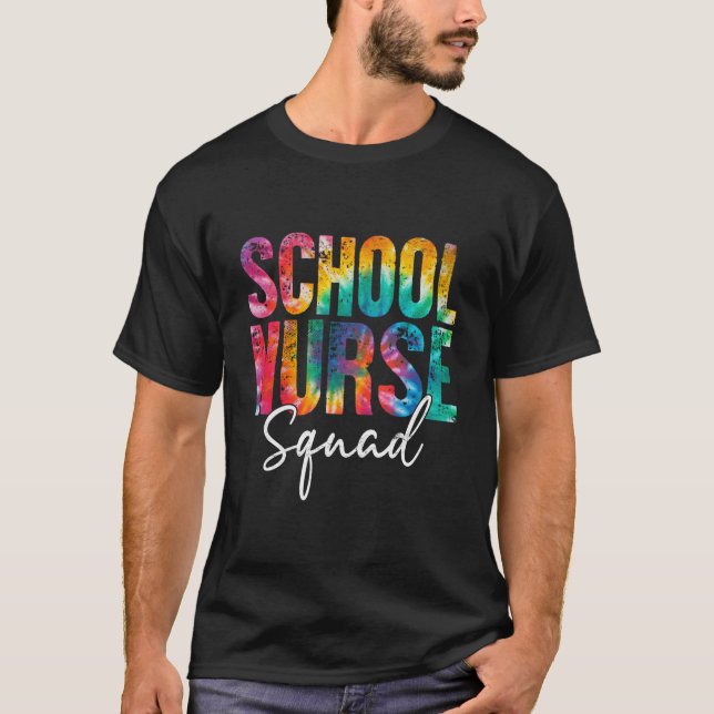 School Nurse Squad Tie Dye Back To School Women Nu T-Shirt (Front)