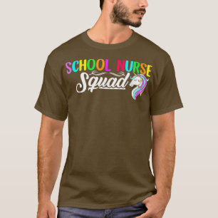 School Nurse Squad Unicorn Nursing CNA Health Care T-Shirt