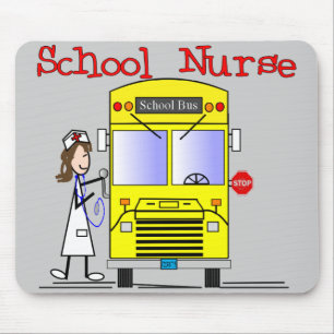 School Nurse Stick People Design Mouse Mat