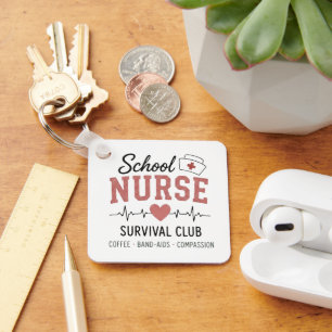 School Nurse Survival Club Key Ring