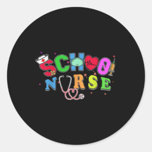 School Nurse Tee Registered Nurse Back To School N Classic Round Sticker