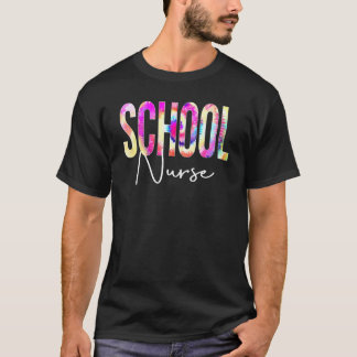 School Nurse Tie Dye Back To School Women Apprecia T-Shirt