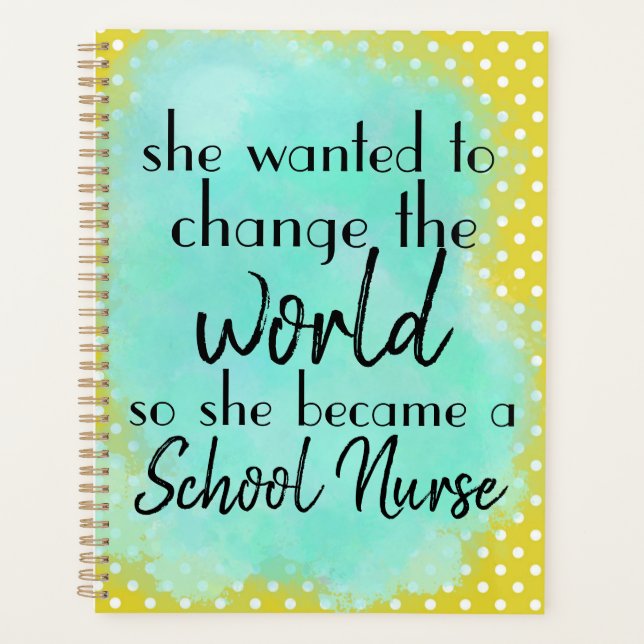 School Nurse Trendy Colours & Coordinating Planner (Front)