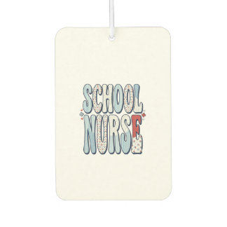 School Nurse Vintage Floral Typography Shirt Desig Car Air Freshener