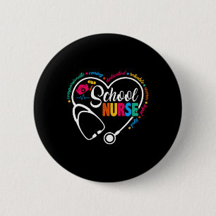 School Nurse Vintage Love Heart Nurse Life 1 6 Cm Round Badge