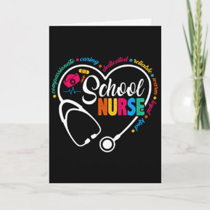 School Nurse Vintage Love Heart Nurse Life Card