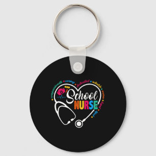 School Nurse Vintage Love Heart Nurse Life Key Ring